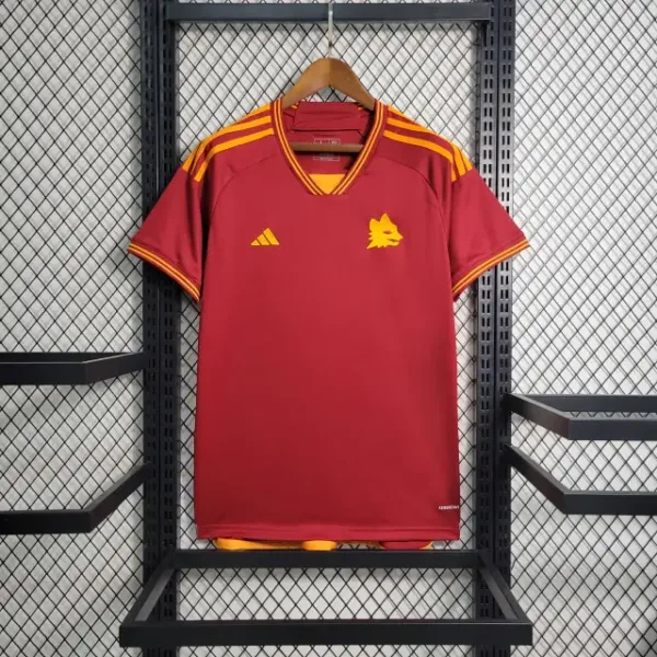 as-roma-23-24-home-kit-fan-version-football-soccer-new-voetbal-shirt-camisa-cheap-italy-italia-italie-futbol-futsal-buy-shop-now-new-2023-2024-shirt-season-uk-usa-pl-shirt-original-officiel-adidas-seriea
